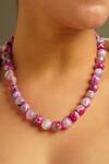 Kastiya Jewels_Pink Quartz Semi Precious Gemstone Necklace_Online_at_Aza_Fashions