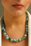 Kastiya Jewels_Green Quartz Semi Precious Gemstone Necklace _Online_at_Aza_Fashions