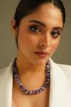 Buy_Kastiya Jewels_Purple Quartz Semi Precious Gemstone Necklace_at_Aza_Fashions