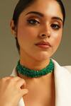 Buy_Kastiya Jewels_Green Onyx Semi Precious Gemstone Choker_at_Aza_Fashions