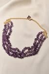 Shop_Kastiya Jewels_Purple Natural Amethyst Semi Precious Gemstone Choker _at_Aza_Fashions