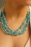 Kastiya Jewels_Blue Pearl Natural Apatite Twisted Choker _Online_at_Aza_Fashions