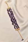 Shop_Kastiya Jewels_Purple Natural Amethyst Semi Precious Gemstone Layered Bracelet _at_Aza_Fashions