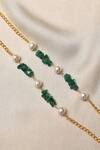 Kastiya Jewels_Green Pearl Onyx Embellished Pair Of Anklets_Online_at_Aza_Fashions