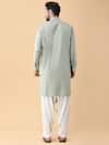 Buy_Manish Nagdeo_Green Ruby Cotton Silk Print Fleur Bundi Kurta Set _Online_at_Aza_Fashions