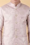 Buy_Manish Nagdeo_Pink Cotton Silk Embroidery Sequin Bloom Bundi Kurta Set _Online_at_Aza_Fashions