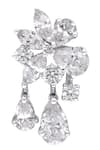 DIOSA PARIS JEWELLERY_White Crystals, Diamonds Swarovski Zirconia Floral Earrings _Online_at_Aza_Fashions