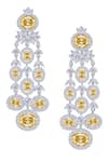 Shop_DIOSA PARIS JEWELLERY_Yellow Stones Oval Embellished Earrings _at_Aza_Fashions
