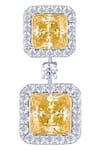 DIOSA PARIS JEWELLERY_Yellow Stones Square Swarovski Zirconia Earrings _Online_at_Aza_Fashions