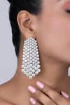 Buy_DIOSA PARIS JEWELLERY_White Crystals Swarovski Zirconia Chandelier Earrings _at_Aza_Fashions