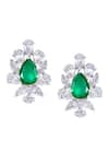Shop_Diosa Paris Jewellery_Green Emeralds Embellished Stud Earrings _at_Aza_Fashions