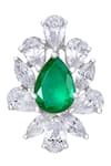 Diosa Paris Jewellery_Green Emeralds Embellished Stud Earrings _Online_at_Aza_Fashions