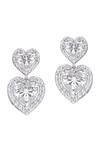 Shop_DIOSA PARIS JEWELLERY_White Stones Heart Swarovski Zirconia Drop Earrings _at_Aza_Fashions
