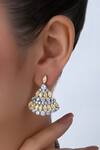 Buy_DIOSA PARIS JEWELLERY_Yellow Smocking Marquiose Embellished Dangler Earrings _at_Aza_Fashions