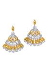 Shop_DIOSA PARIS JEWELLERY_Yellow Smocking Marquiose Embellished Dangler Earrings _at_Aza_Fashions