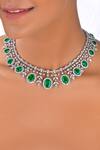 Buy_DIOSA PARIS JEWELLERY_Green Swarovski Zirconia Embellished Necklace _at_Aza_Fashions