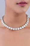 Buy_DIOSA PARIS JEWELLERY_White Swarovski Zirconia Choker Necklace _at_Aza_Fashions