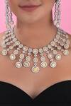 Buy_DIOSA PARIS JEWELLERY_Yellow Swarovski Zirconia Embellished Bridal Necklace _at_Aza_Fashions