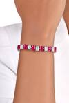 Buy_DIOSA PARIS JEWELLERY_Red Crystals, Stones Swarovski Zirconia And Ruby Bracelet _at_Aza_Fashions