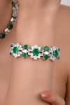 Buy_Diosa Paris Jewellery_Green Stones Swarovski Zirconia And Emerald Embellished Bracelet _at_Aza_Fashions