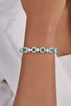 Buy_Diosa Paris Jewellery_Green Crystals, Stones Swarovski Zirconia And Emerald Embellished Bracelet _at_Aza_Fashions