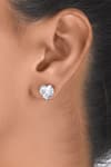 Buy_DIOSA PARIS JEWELLERY_White Stones Heart Shaped Swarovski Zirconia Stud Earrings _at_Aza_Fashions