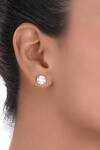 Buy_DIOSA PARIS JEWELLERY_White Swarovski Zirconia Round Shaped Studs _at_Aza_Fashions