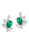 Shop_Diosa Paris Jewellery_Green Swarovski Zirconia Emerald And Studs _at_Aza_Fashions