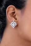 Buy Diosa Paris Jewellery White Stones Swarovski Zirconia Stud Earrings at Aza Fashions Buy_Diosa Paris Jewellery_White Stones Swarovski Zirconia Stud Earrings _at_Aza_Fashions