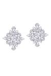 Shop Diosa Paris Jewellery White Stones Swarovski Zirconia Stud Earrings at Aza Fashions Shop_Diosa Paris Jewellery_White Stones Swarovski Zirconia Stud Earrings _at_Aza_Fashions