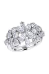 Shop_DIOSA PARIS JEWELLERY_White Swarovski Zirconia Bridal Embellished Ring_at_Aza_Fashions