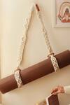 Shop_Karighar_Off White Cotton Thread Boho Yoga Mat Straps_at_Aza_Fashions