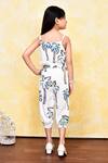 Shop_Banana Bee_White Cotton Printed Palm Trees Jumpsuit_at_Aza_Fashions
