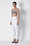 Buy 431-88 By Shweta Kapur White Crepe Friday Metz Cuffed Hem Pant Online at Aza Fashions Buy_431-88 By Shweta Kapur_White Crepe Friday Metz Cuffed Hem Pant _Online_at_Aza_Fashions