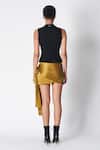 Shop_431-88 By Shweta Kapur_Green Silk A-line Wrap Around Mini Skirt _at_Aza_Fashions