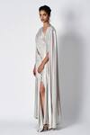 Buy_431-88 By Shweta Kapur_White Long Slit Sleeve Rea Cape _Online_at_Aza_Fashions