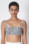 Buy_431-88 By Shweta Kapur_Black Silk Beads Square Neck Embroidered Zeeba Top _at_Aza_Fashions