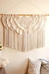 Karighar_Off White Cotton Thread Artisanal Boho Tassel Wall Hanging _Online_at_Aza_Fashions