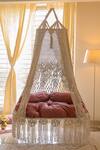 Karighar Off White Cotton Thread Zen Retreat Bed Swing at Aza Fashions Karighar_Off White Cotton Thread Zen Retreat Bed Swing_at_Aza_Fashions