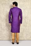 Shop_Arihant Rai Sinha_Purple Kurta Cotton Silk Woven And Churidar Set _at_Aza_Fashions