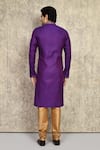 Shop_Arihant Rai Sinha_Purple Kurta Cotton Silk Woven Embroidered Placket Straight And Churidar Set _at_Aza_Fashions