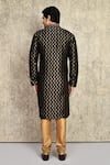 Shop_Arihant Rai Sinha_Black , Chanderi Embroidery Woven Straight Kurta And Churidar Set _at_Aza_Fashions