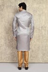 Shop_Arihant Rai Sinha_Grey Silk Embroidery Woven Straight Kurta With Churidar _at_Aza_Fashions