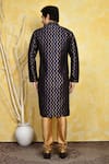 Shop_Arihant Rai Sinha_Blue Silk Embroidery Geometric Pattern Kurta And Churidar Set _at_Aza_Fashions