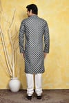 Shop_Arihant Rai Sinha_Grey Kurta Art Silk Printed Geometric And Churidar Set _at_Aza_Fashions