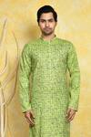 Shop Arihant Rai Sinha Green Cotton Square Print Kurta Set Online at Aza Fashions Shop_Arihant Rai Sinha_Green Cotton Square Print Kurta Set _Online_at_Aza_Fashions