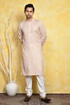 Buy_Arihant Rai Sinha_Beige Kurta Cotton Printed Hourglass Set 