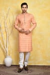 Buy_Arihant Rai Sinha_Orange Kurta Cotton Printed Hashtag Set _at_Aza_Fashions