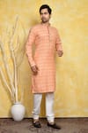 Arihant Rai Sinha_Orange Kurta Cotton Printed Hashtag Set _at_Aza_Fashions