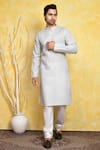 Buy_Arihant Rai Sinha_Grey Kurta Cotton Printed Diamond Set _at_Aza_Fashions